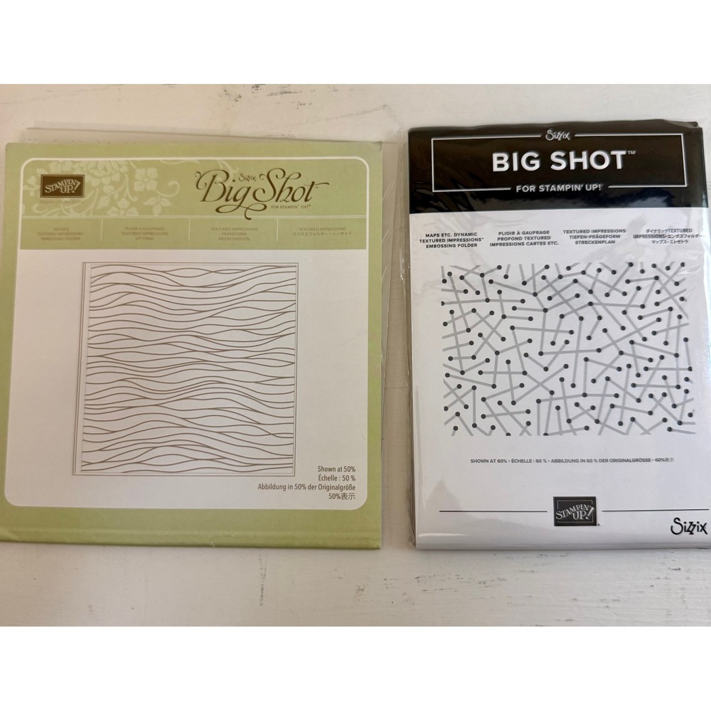 Stampin Up! Retired Big Shot Seaside Textured Impressions Maps Etc Embossing
